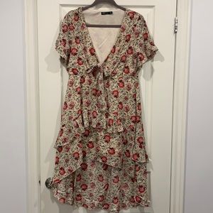 Floral print high low dress